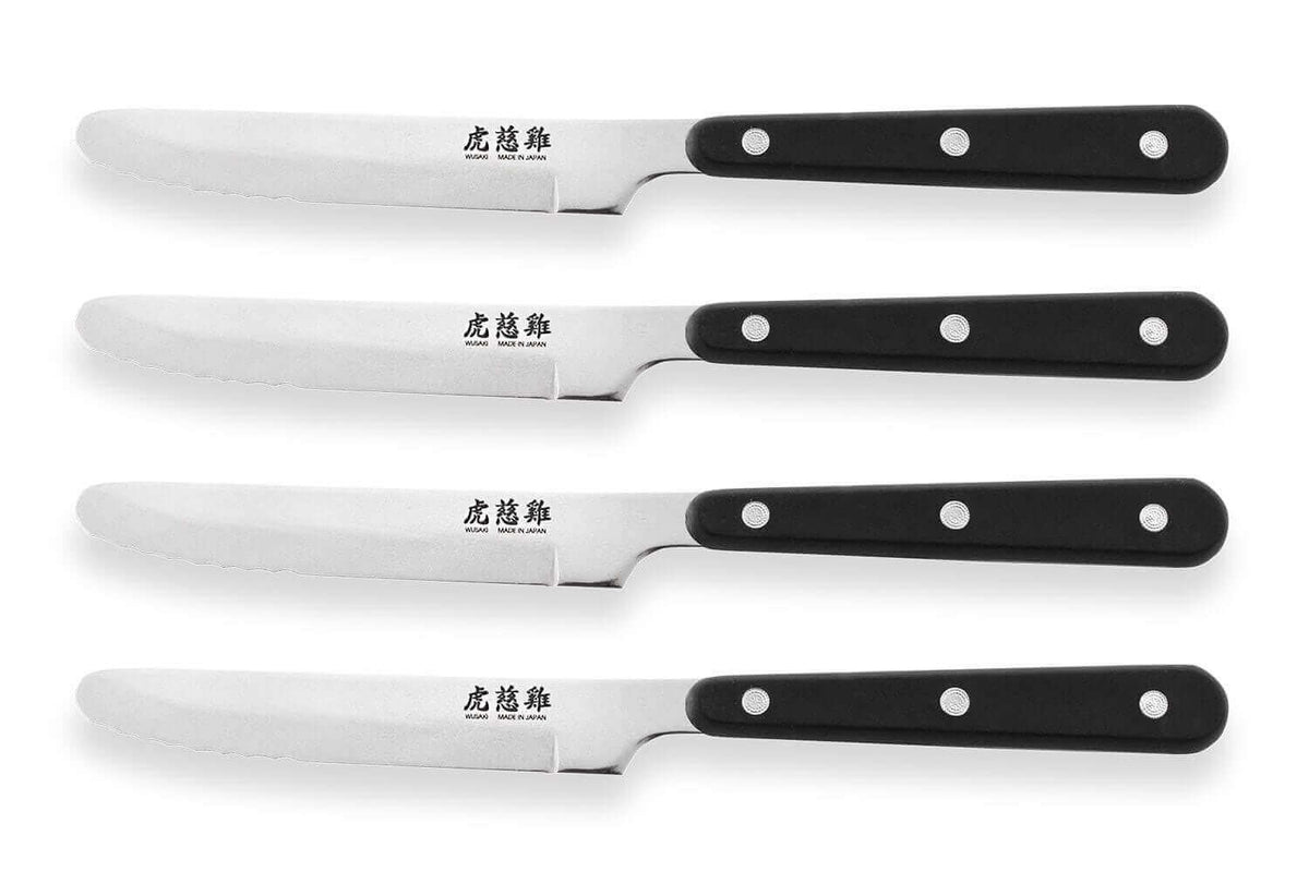 Wusaki Japan 4-Steak Knife Set Round Tips