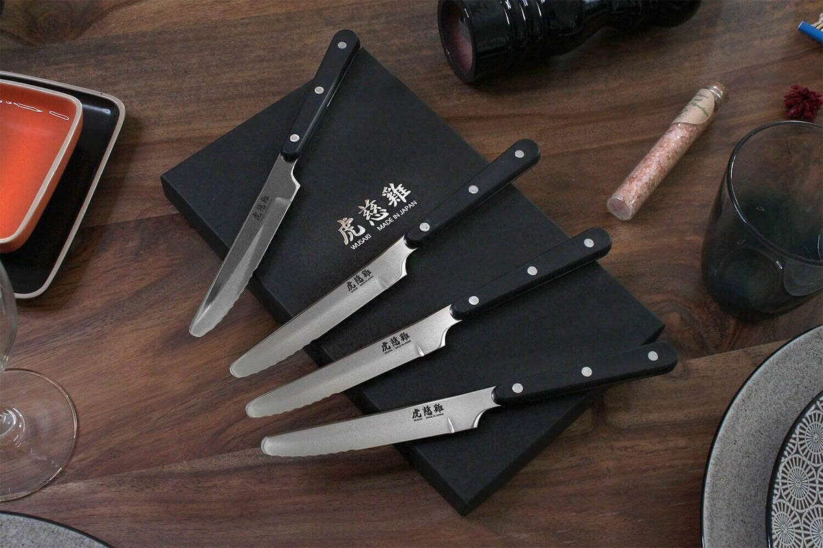 Wusaki Japan 4-Steak Knife Set Round Tips