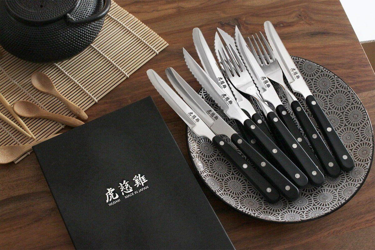 Wusaki Japan 4-Steak Knife Set Round Tips