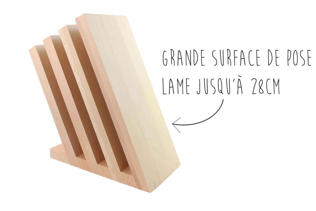Empty Magnetic Block for 9 Kitchen Knives