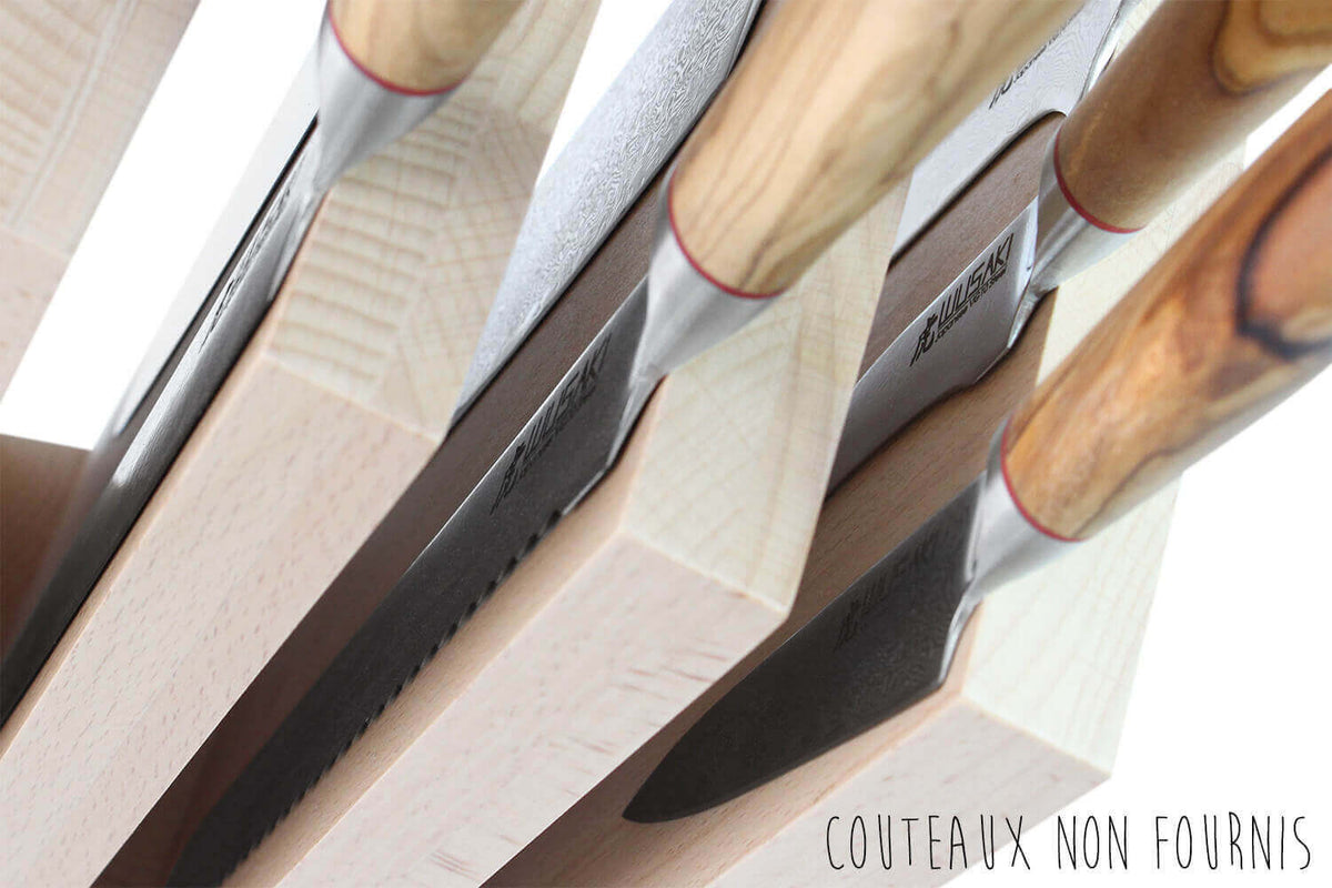 Empty Magnetic Block for 9 Kitchen Knives