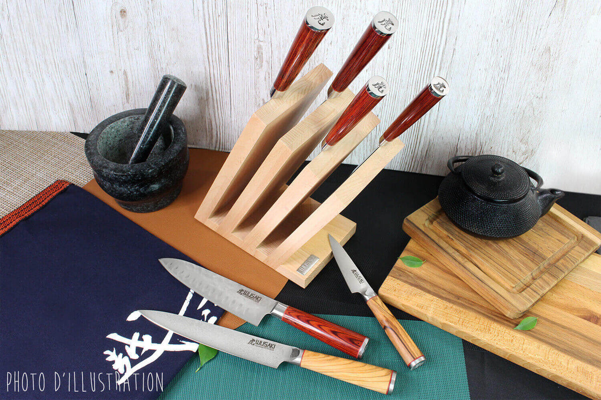 Empty Magnetic Block for 9 Kitchen Knives