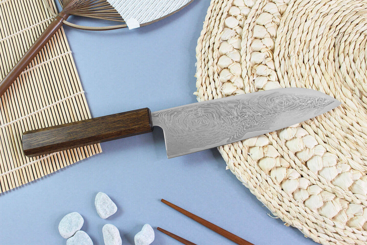 Couteau santoku japonais artisanal 16,5cm Unagi AUS10