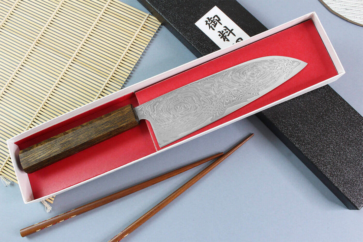 Couteau santoku japonais artisanal 16,5cm Unagi AUS10