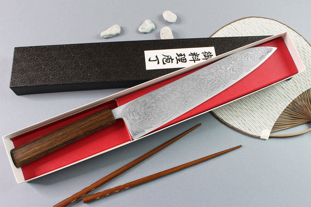 Couteau de chef japonais artisanal 24cm Unagi AUS10