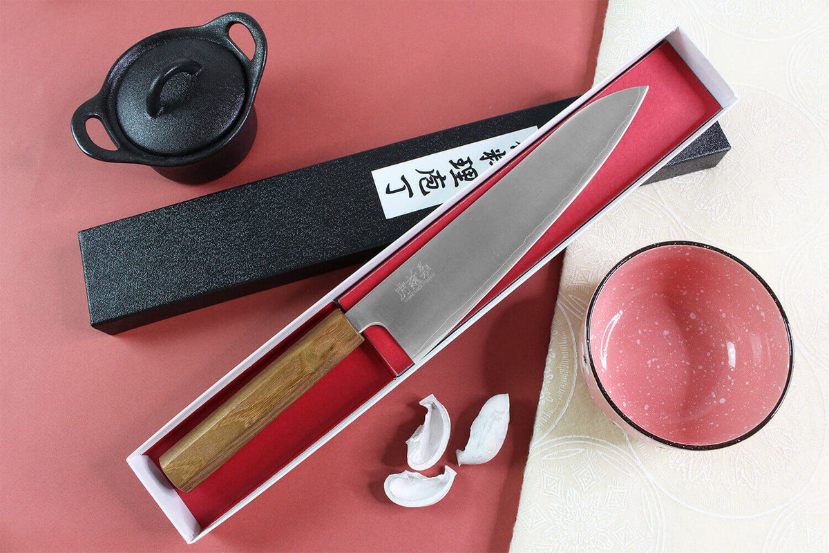 Couteau de chef japonais artisanal 21cm Migaki G3
