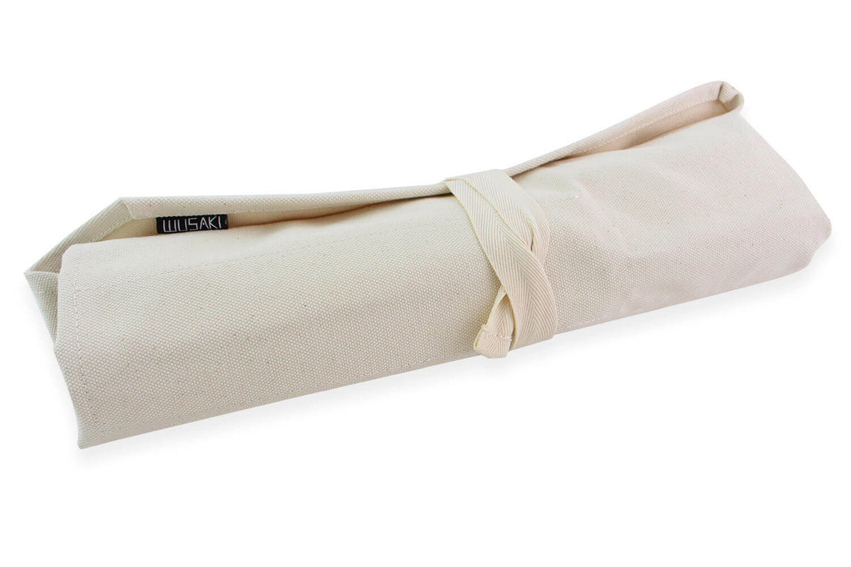 Trousse de cuisinier traditionnelle vide 5 places en toile de coton beige