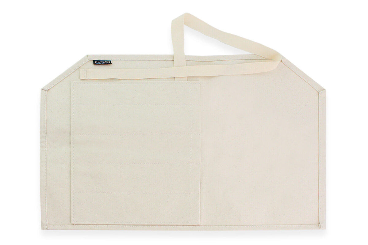 Trousse de cuisinier traditionnelle vide 5 places en toile de coton beige