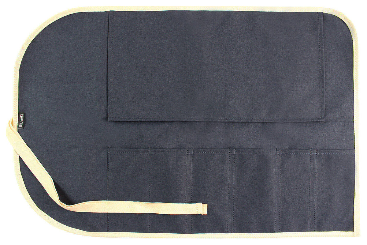 Trousse de cuisinier traditionnelle vide 6 places en toile bleue