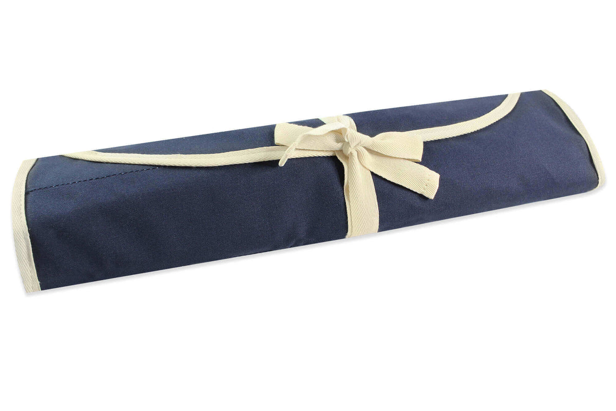 Trousse de cuisinier traditionnelle vide 6 places en toile bleue