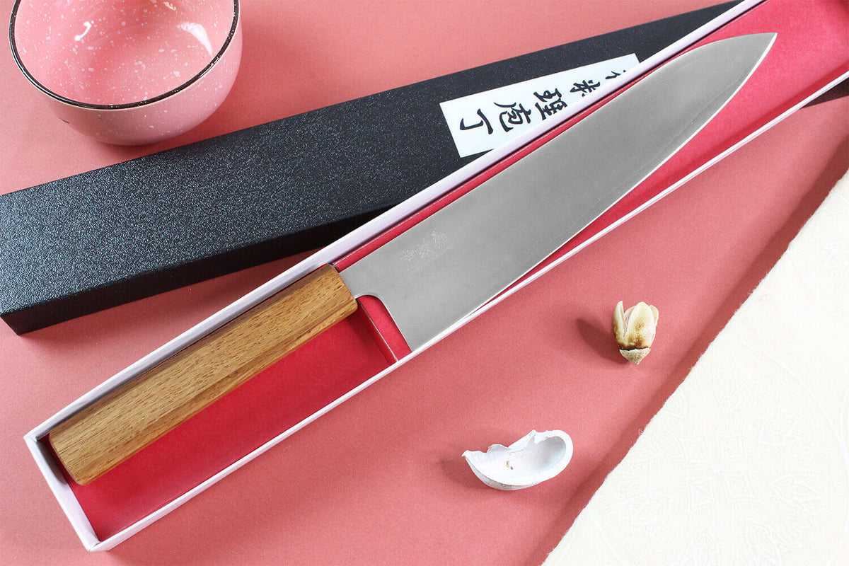 Couteau de chef japonais artisanal 24cm Migaki G3