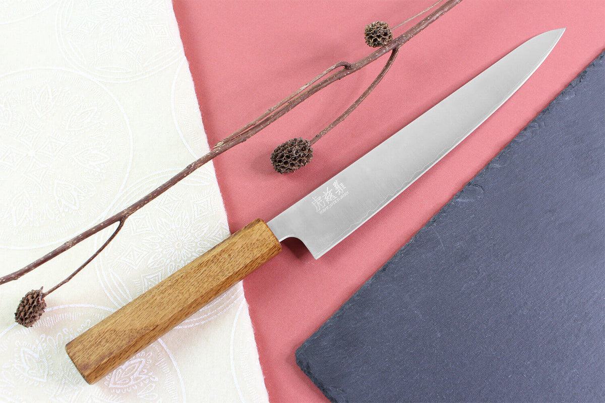 Couteau sujihiki japonais artisanal 24cm Migaki G3