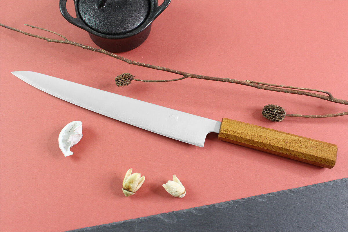 Couteau sujihiki japonais artisanal 24cm Migaki G3