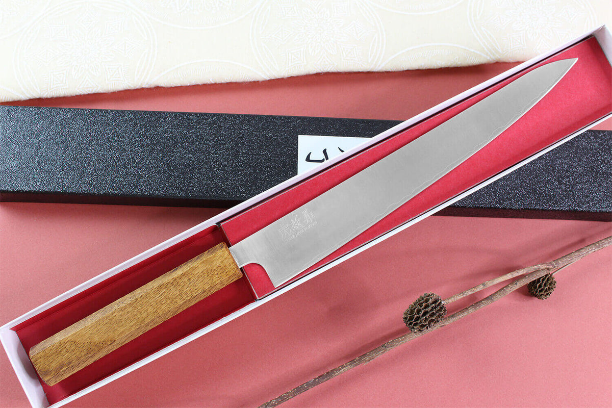 Couteau sujihiki japonais artisanal 24cm Migaki G3