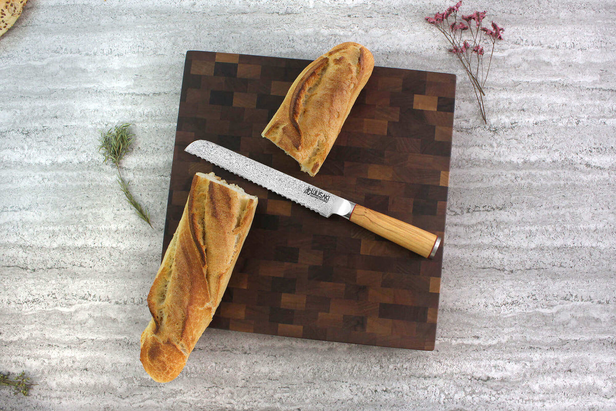 Kitchen Butcher Block 35x35cm Walnut Checkerboard Effect