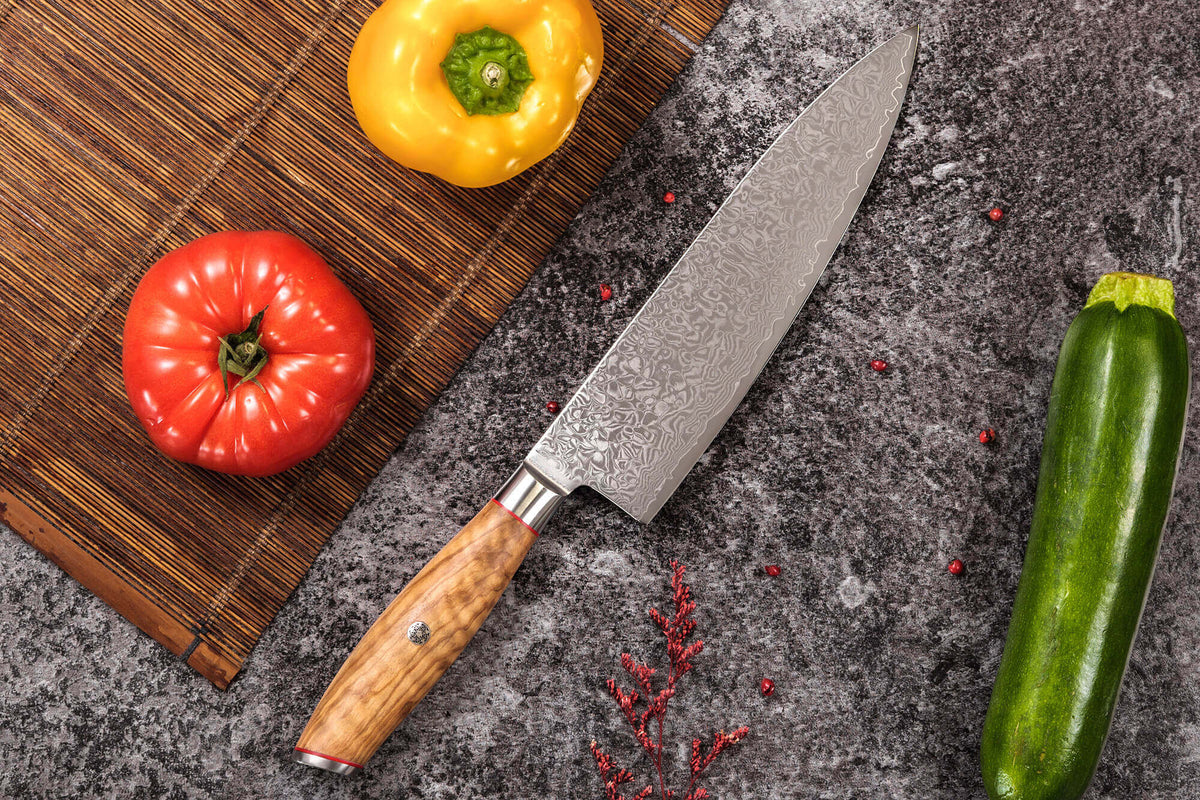 Couteau damas Wusaki Fujiko 10CR chef lame 20cm