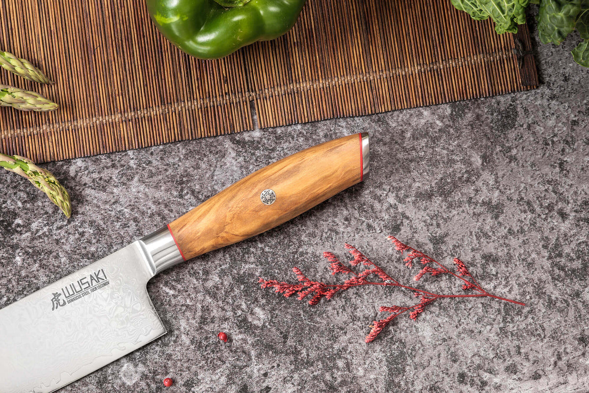 Damascus Knife Wusaki Fujiko 10CR Nakiri Blade 17cm