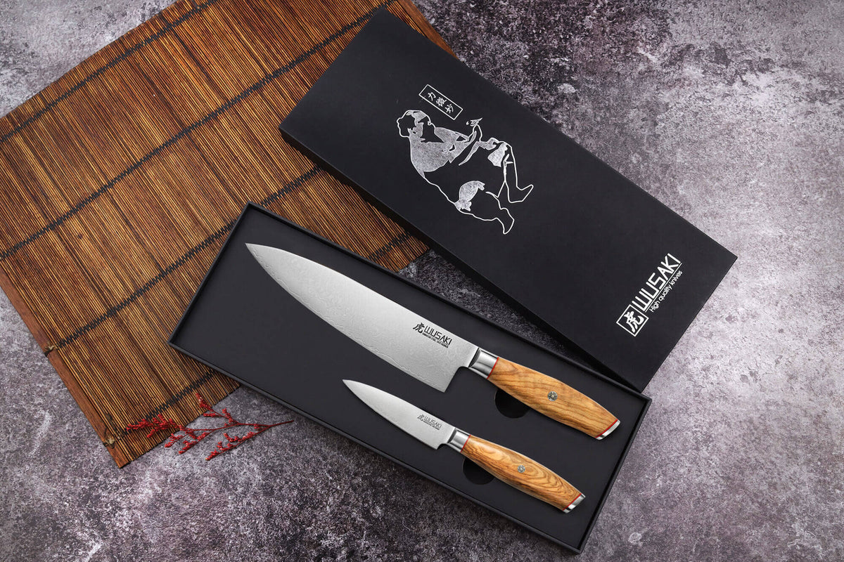 Coffret couteaux Wusaki Fujiko 10CR damas Chef + Office