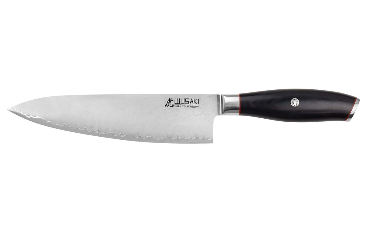 Couteau de chef Wusaki Fujiko Black 10CR lame San Mai 20cm