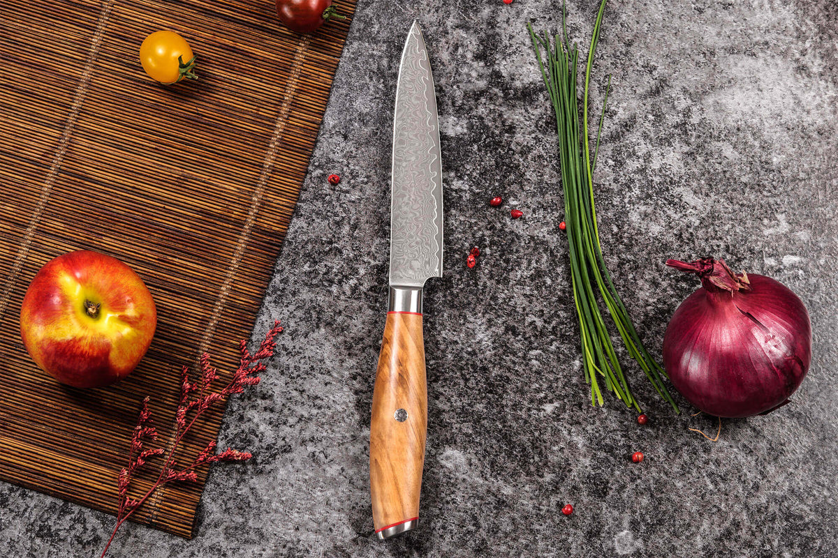 Wusaki Fujiko 10CR Damascus Knife Gift Set Chef + Paring + Utility