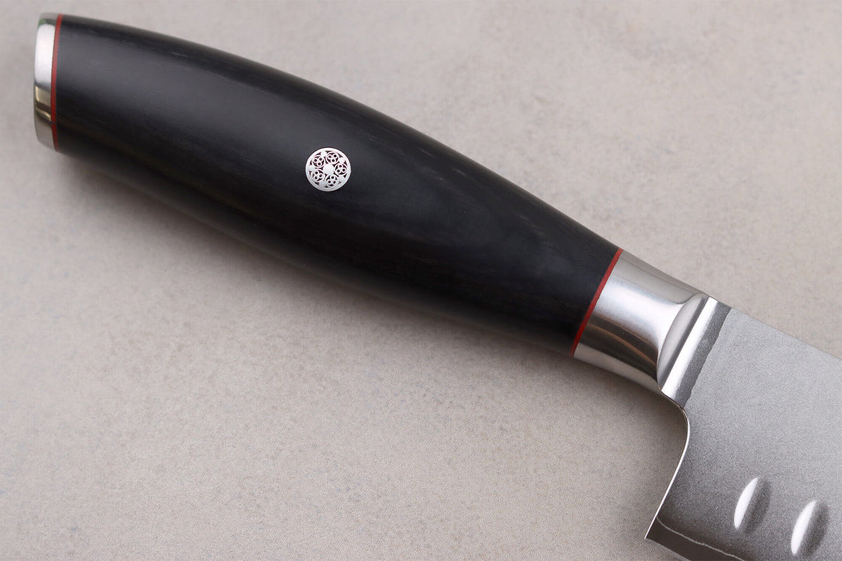 Wusaki Fujiko Black 10CR Santoku Knife San Mai Blade 18cm