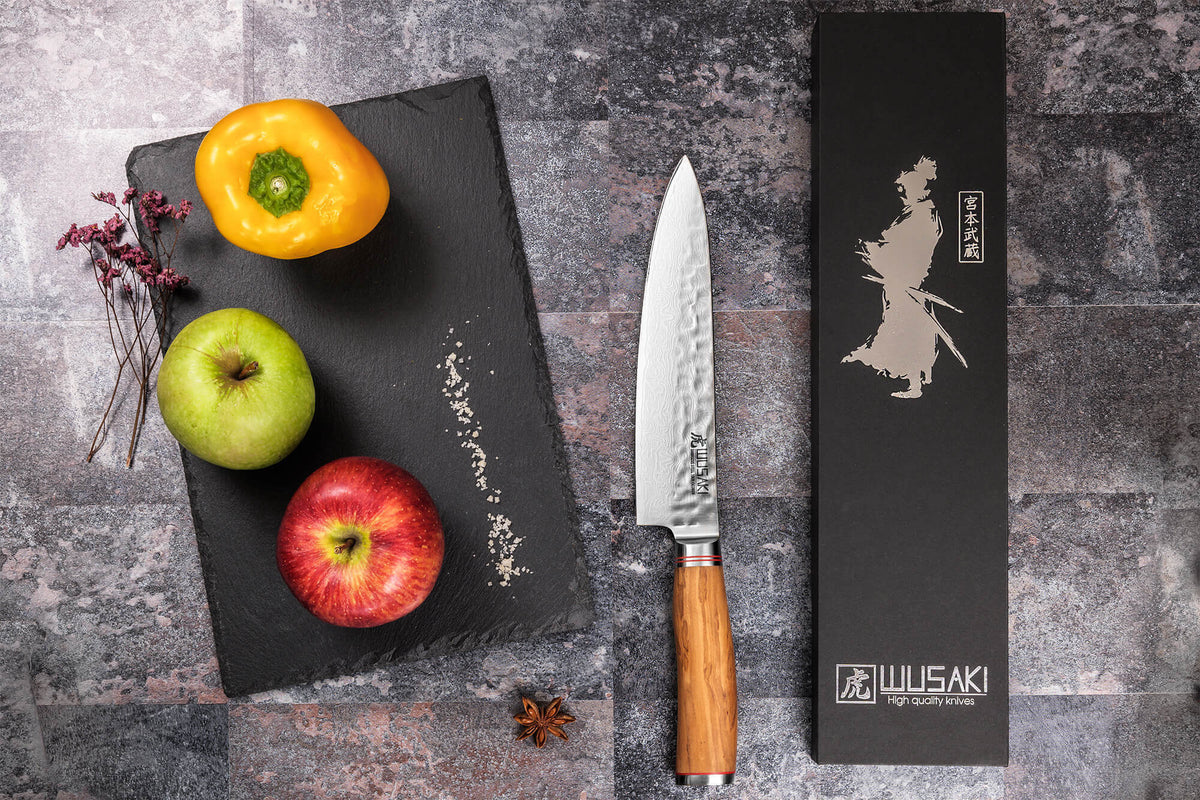 Couteau de chef 20cm Damas Olive 10Cr