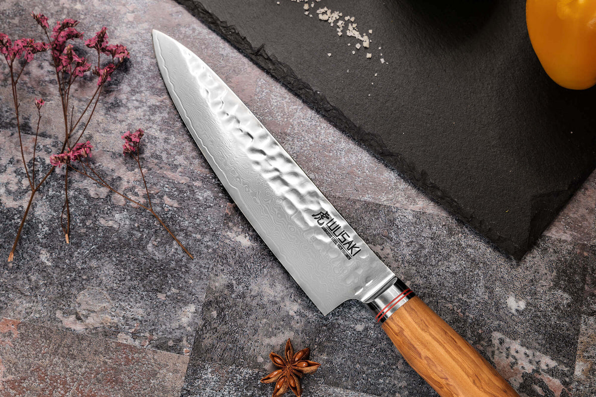 Couteau de chef 20cm Damas Olive 10Cr