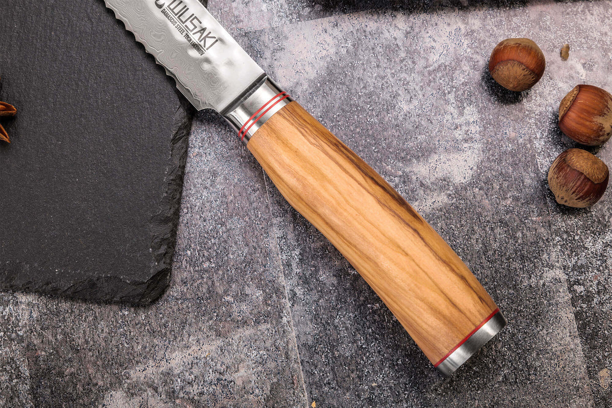 Damas Olive 10Cr Bread Knife 20cm
