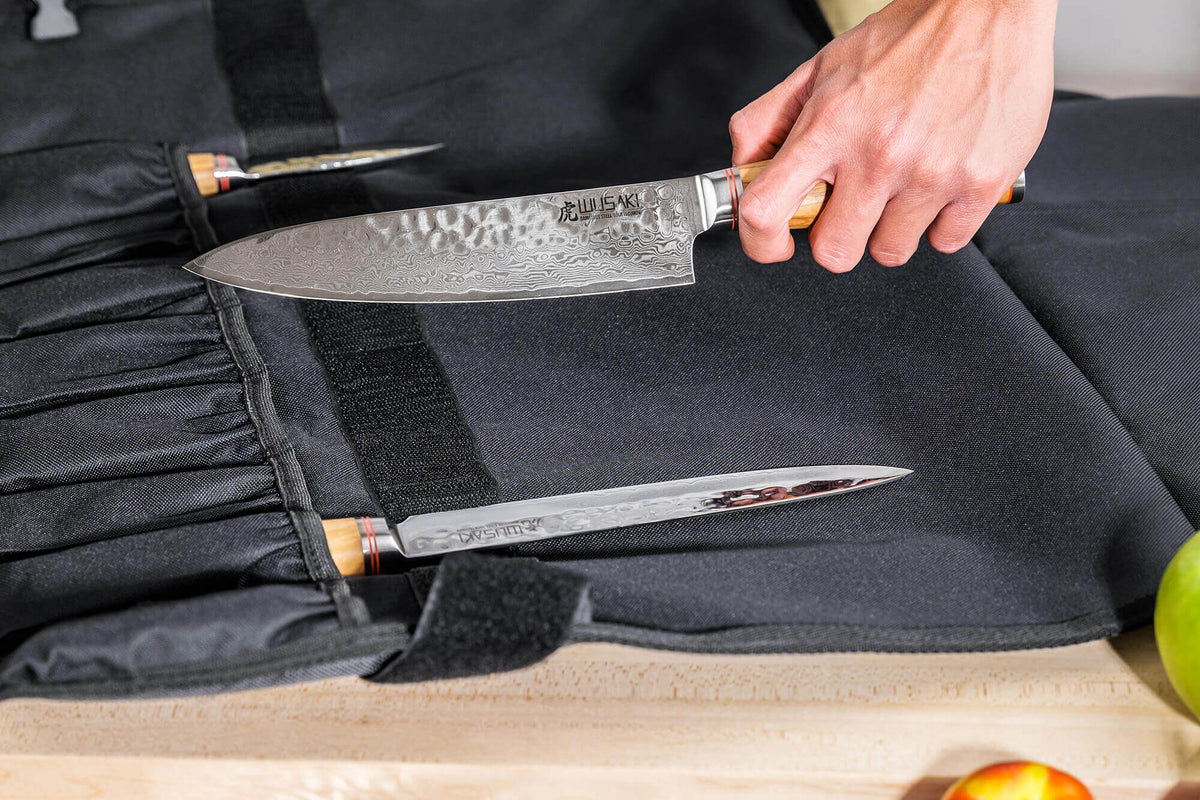 Wusaki Damas Olive 10Cr Knife Case 5 Kitchen Knives