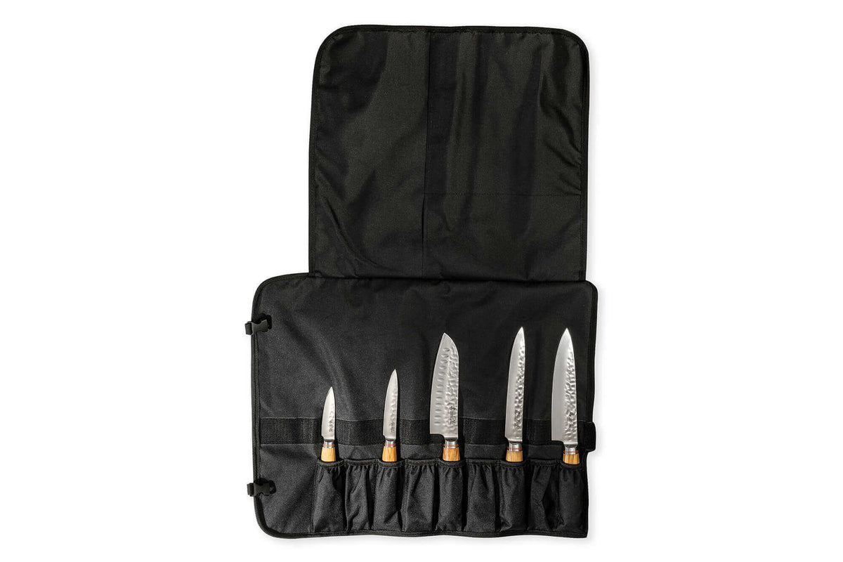 Wusaki Damas Olive 10Cr Knife Case 5 Kitchen Knives