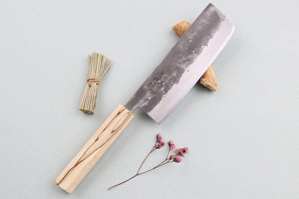 Handcrafted Japanese Nakiri Knife 16.5cm Nakata Maple BS2