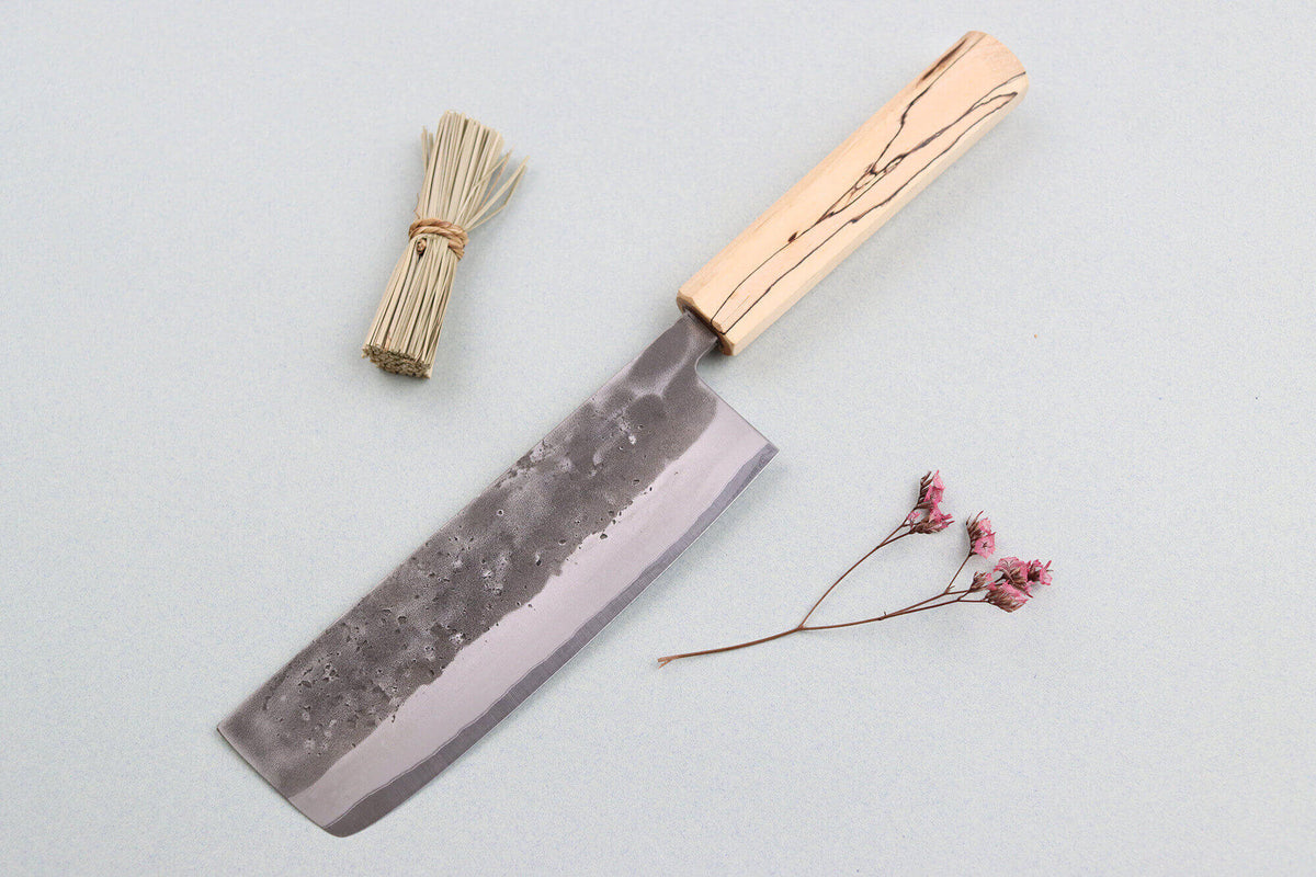 Handcrafted Japanese Nakiri Knife 16.5cm Nakata Maple BS2