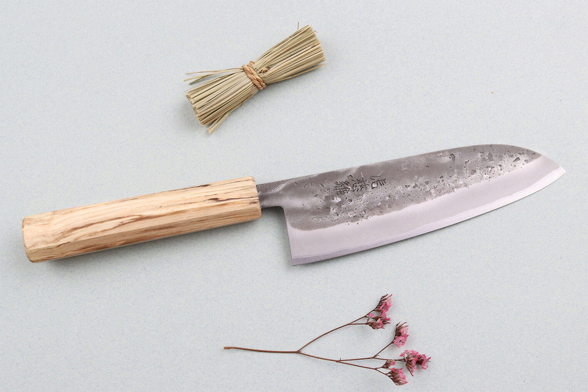 Couteau santoku japonais 16,5cm Nakata Érable BS2 artisanal
