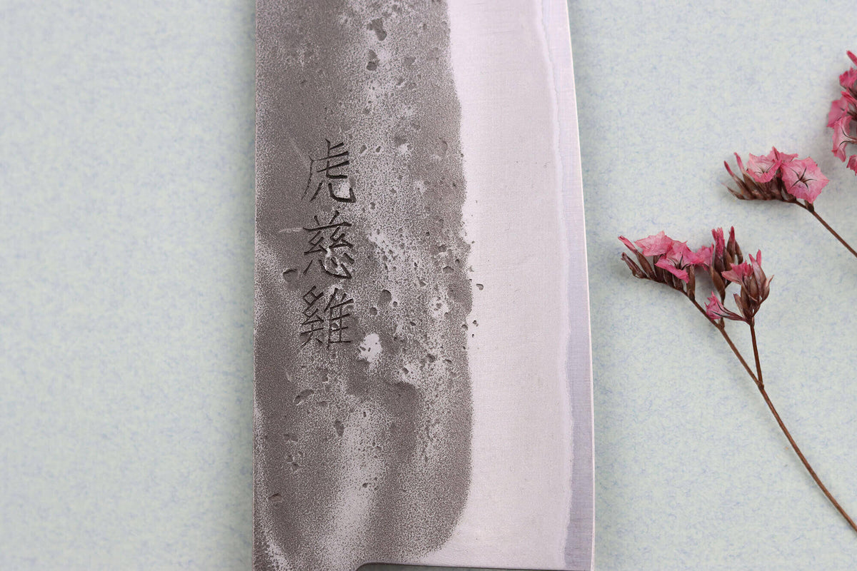 Couteau santoku japonais 16,5cm Nakata Érable BS2 artisanal