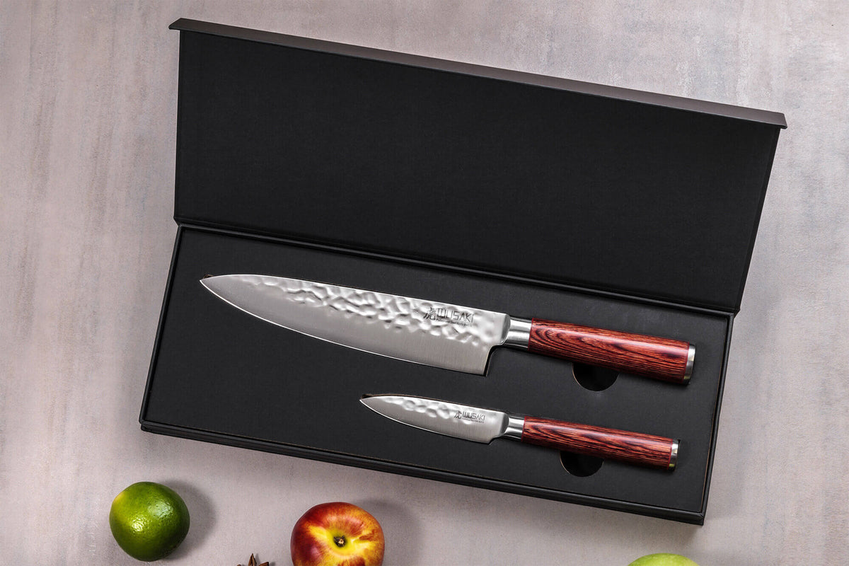 Coffret couteaux Wusaki Pakka X50 1 chef et 1 office