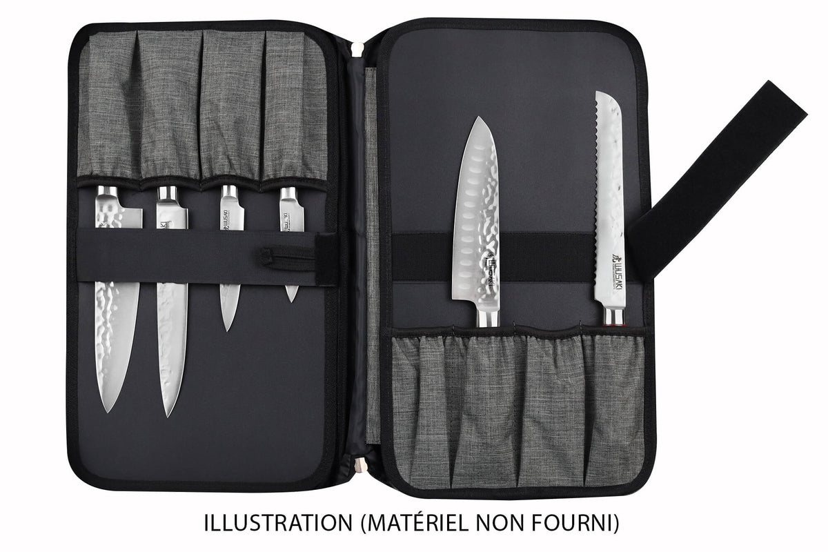 Mallette de cuisine vide Wusaki grise 21 emplacements + 1 grande poche