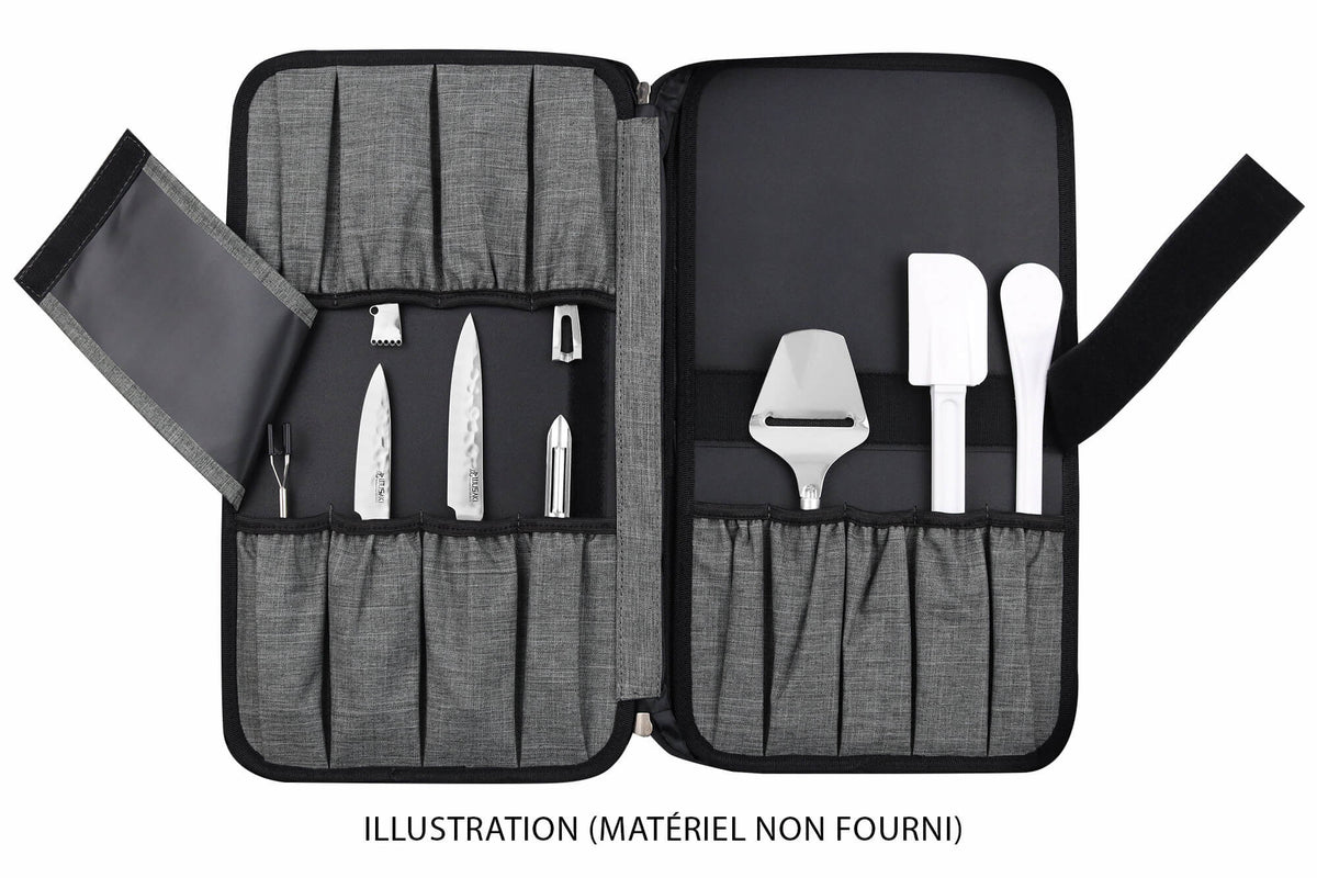 Mallette de cuisine vide Wusaki grise 21 emplacements + 1 grande poche