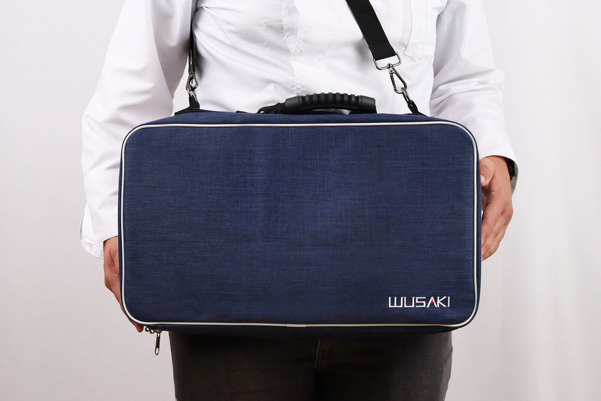 Mallette de cuisine vide Wusaki bleue 21 emplacements + 1 grande poche