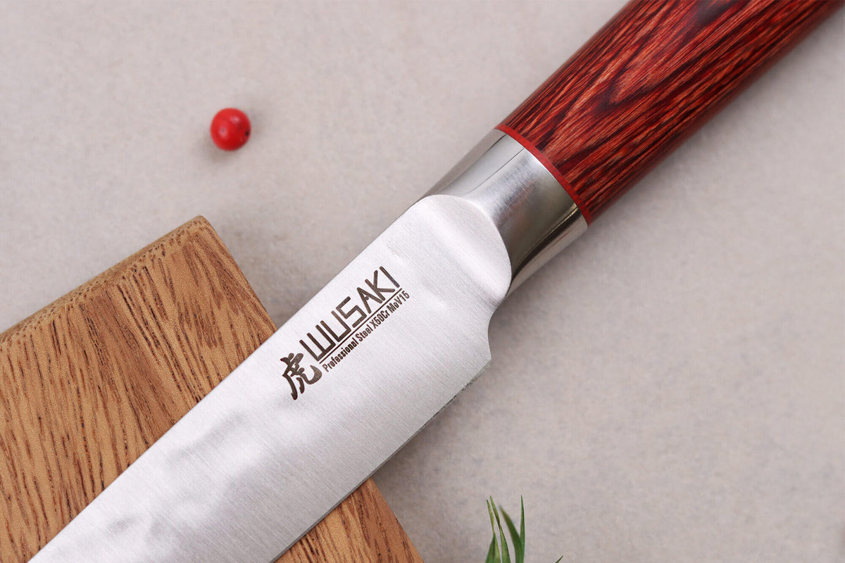 Coffret couteaux Wusaki Pakka X50 1 santoku 1 universel et 1 office