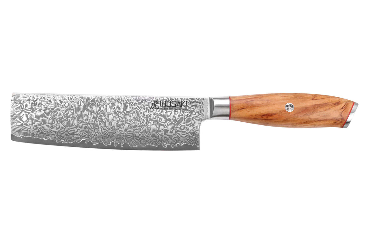 Couteau damas Wusaki Fujiko 10CR nakiri lame 17cm