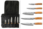 Wusaki Damas Olive 10Cr Knife Case 5 Kitchen Knives