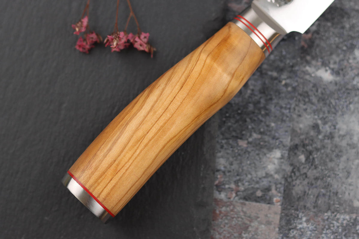 Couteau à découper 20cm Damas Olive 10Cr
